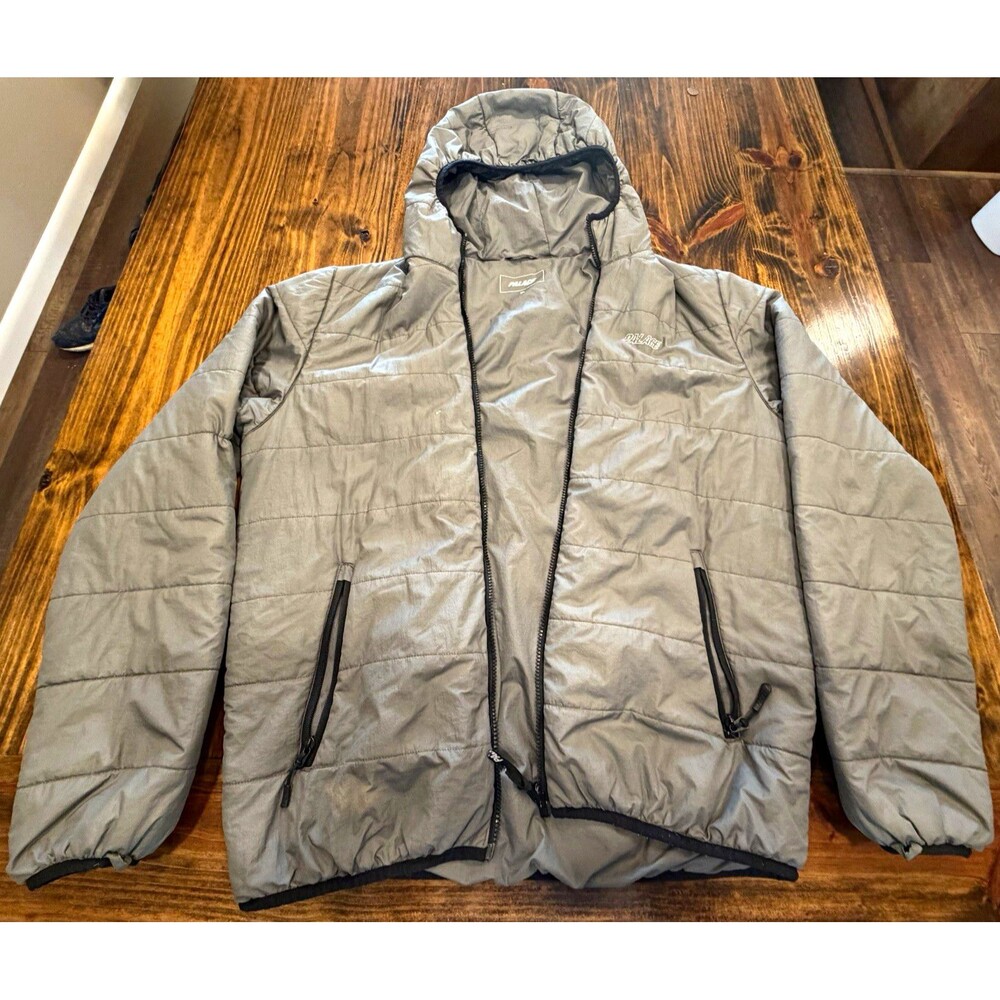 Palace Skateboards 3M Thinsulate Platinum Hooded Puffer Jacket - Grey - Men's XL